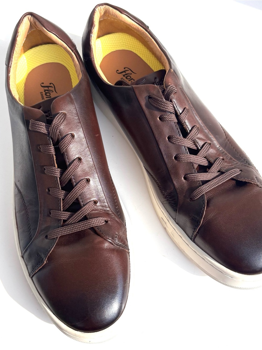Florsheim Men’s Dark Brown Leather Low-Top Monopoli Sneakers Sz 11M